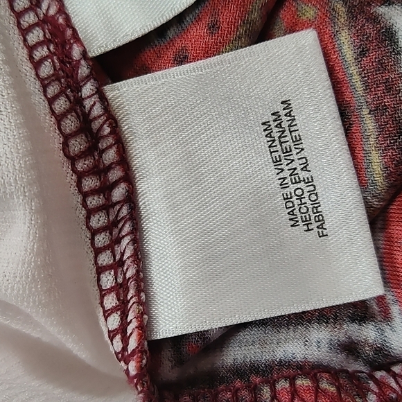 Jones Studio women's blouse Size:XS -red/white/tan - Picture 6 of 8